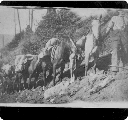 image of Pack Train, Old Detroit (Oregon). Date unknown.